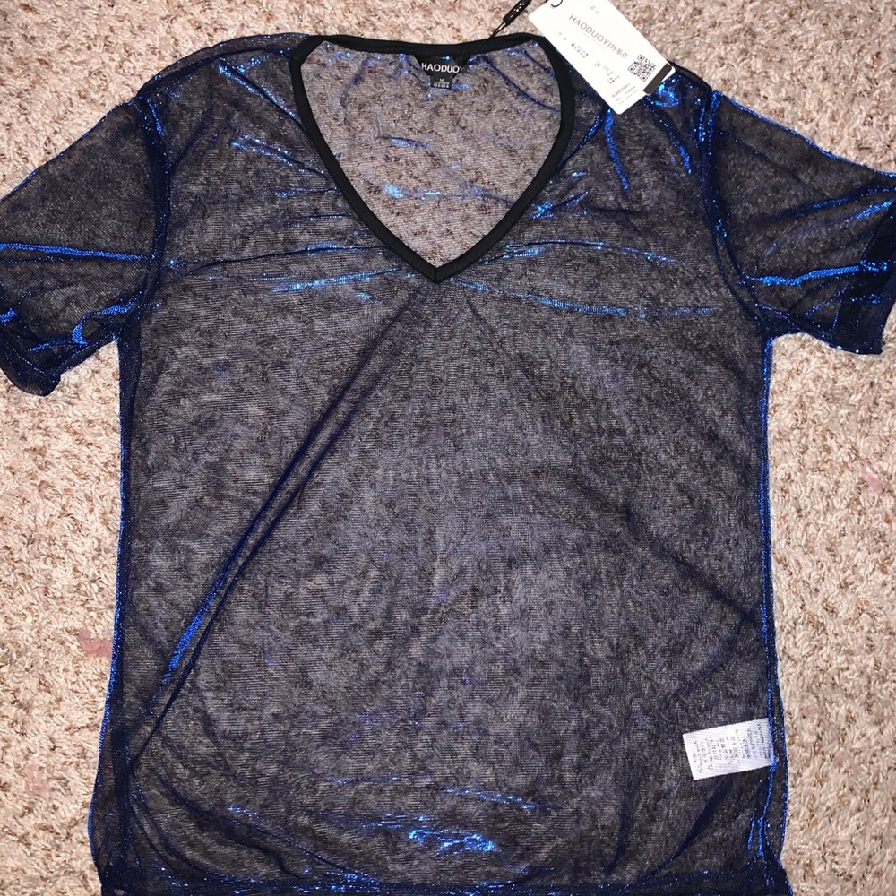 Holographic mesh shirt